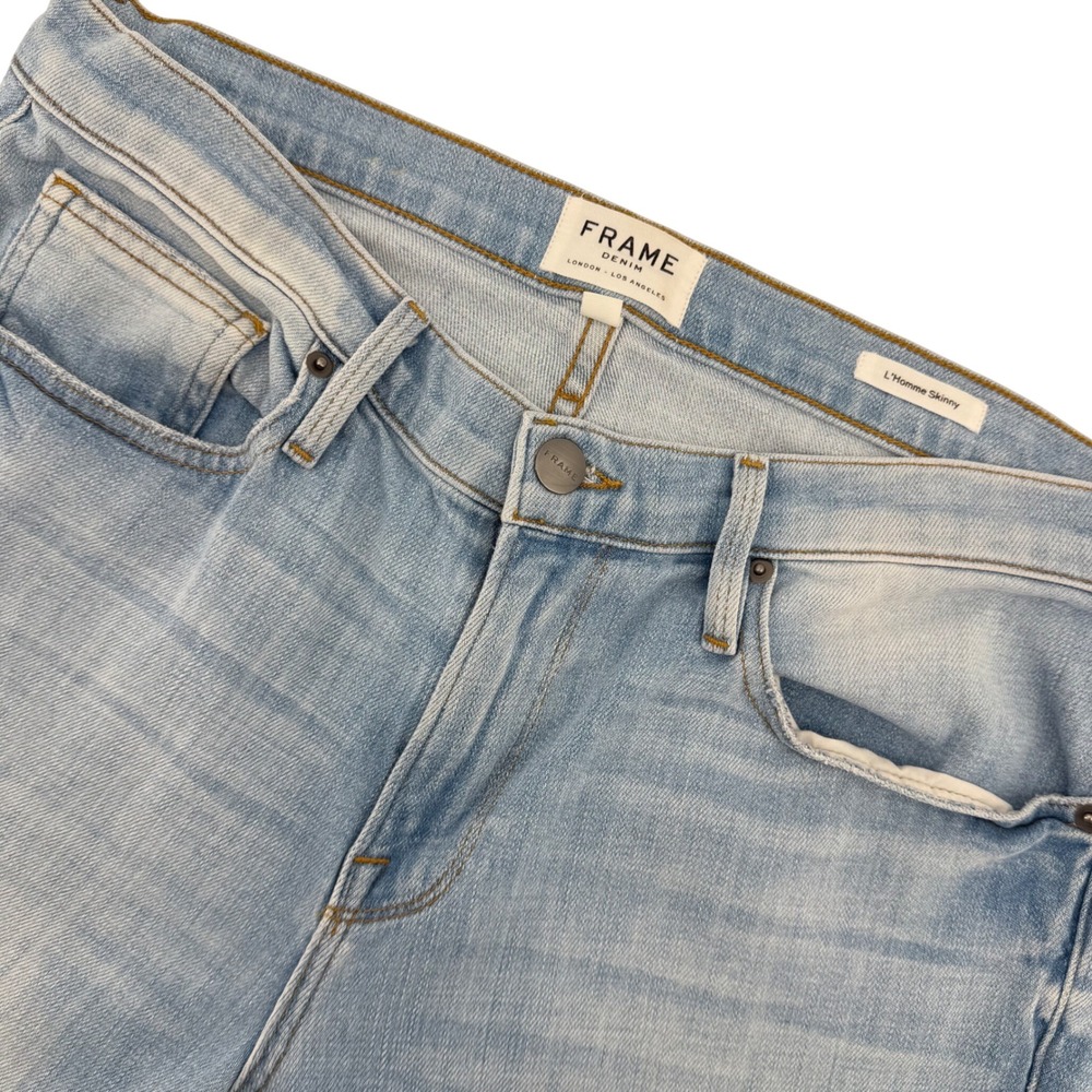 Frame L'Homme Skinny Jeans Womens 32 Light Blue Atwater Slim Fit Denim